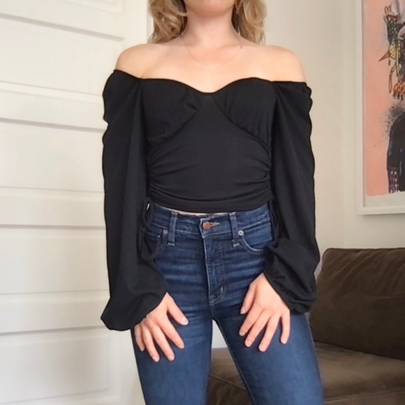 Asos - Ribbed Ruched Side Bust Top - Picture 3 of 11